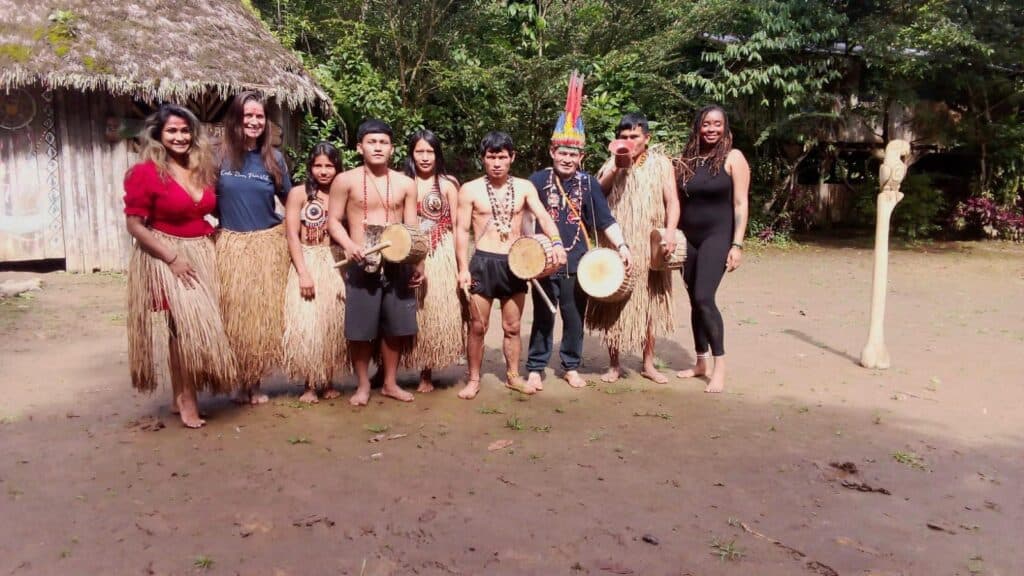 Group of people in traditional clothing outdoors