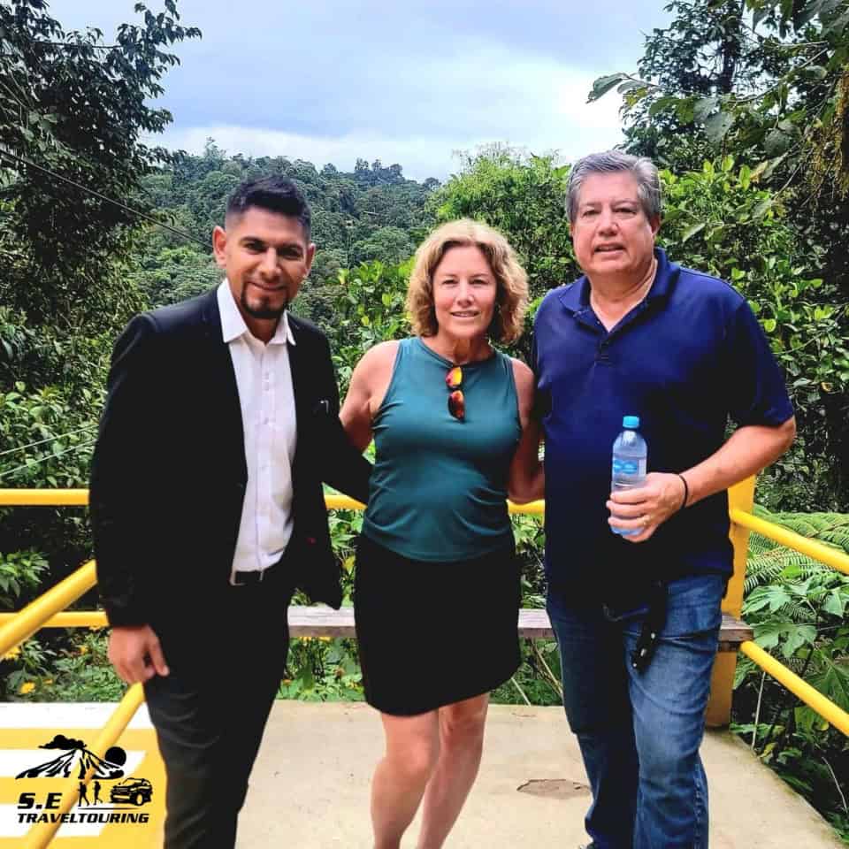 Group of people enjoying rainforest viewpoint